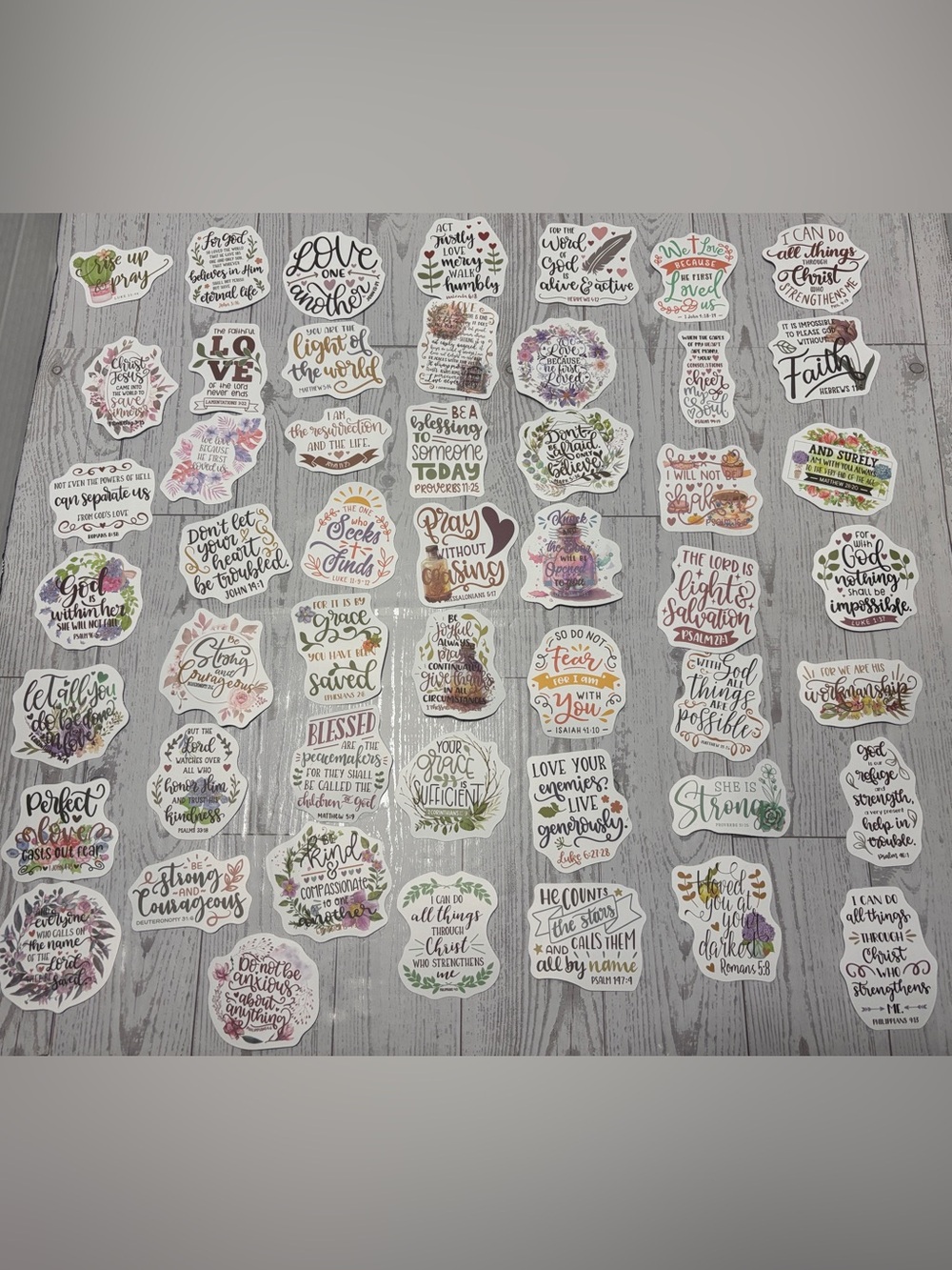 Inspirational Scripture Stickers Pack of 50 - Floral Multicolor - Picture 2 of 11